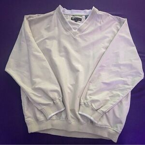 Men’s light beige golf windbreaker/pullover.
